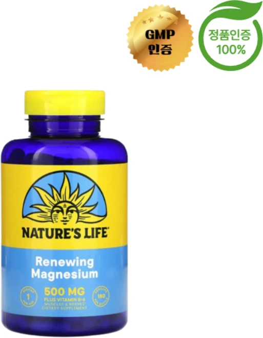 네이처스 라이프 재생 마그네슘 500mg 베지 캡슐 180정, 1개, 1개 - 쿠팡
