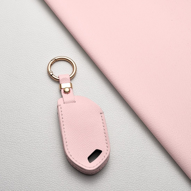 기아 전용 천연 소가죽 스마트키 커버 (더뉴 쏘렌토/스포티지/카니발/더뉴 K5/K8/EV6/EV3/DL3/MQ4 신형 적용) 7버튼 9버튼 가능, 기아 H9 타입(9버튼), 피치핑크