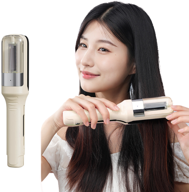 KIBOER 손상모 셀프커팅 고데기 상한 머리 데미지컷 무선 충전식 트리머, 베이지