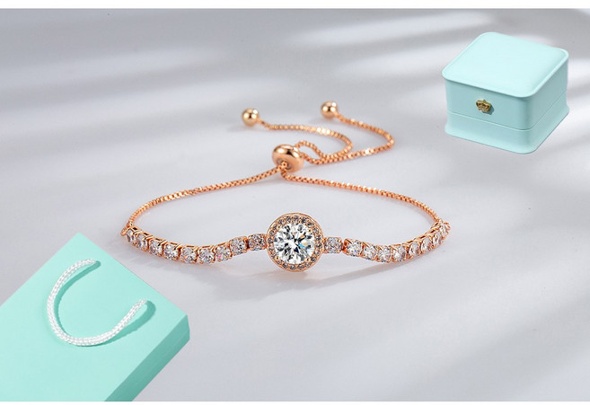 르떼르넬 JSWB093 Silver 빛나는 태양 라운드 테니스 여자 실버 팔찌 은팔찌