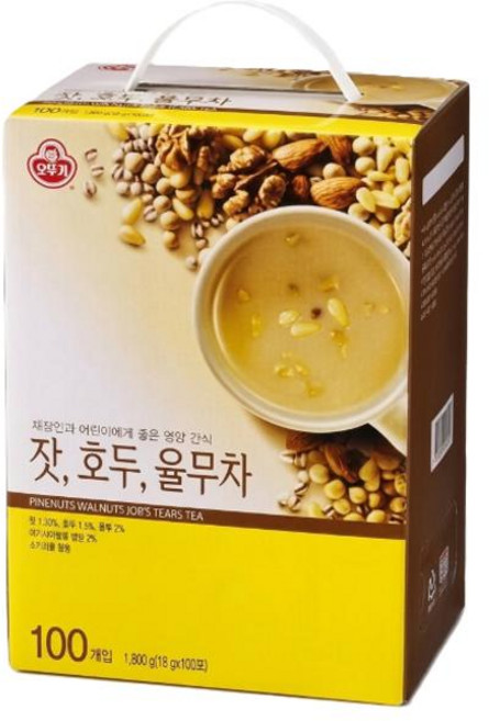 오뚜기 잣호두율무차(100T) 1800g, 1세트, 100개입, 1.8kg