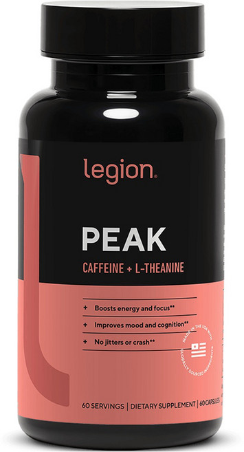legion Peak 咖啡因 + L-茶胺酸膠囊, 1個, 60錠