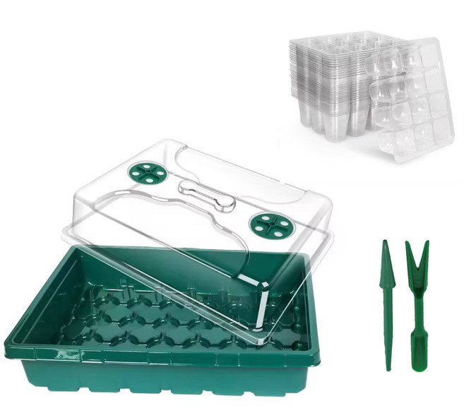 48구 온실 모종트레이 화분 세트 (12구 4개)