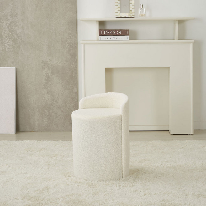 플로바움 컴포트 로우백 인조가죽 등받이 화장대 스툴 의자, 1개, 1.부클레아이보리 (8102)