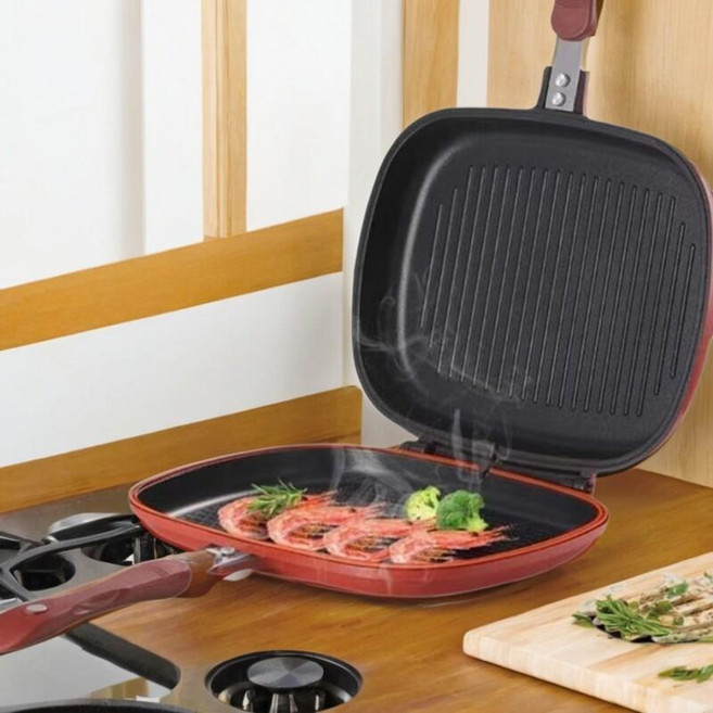 해피콜 티타늄 코팅 양면팬 사각 생선구이 그릴팬