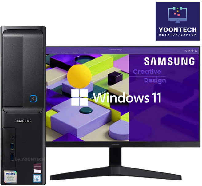 삼성컴퓨터+삼성모니터 풀세트 사무 가정 주식 게임용까지 윈도우11, 삼성27인치포함-i5-7400, WIN11 Pro, 500GB, 16GB, 블랙