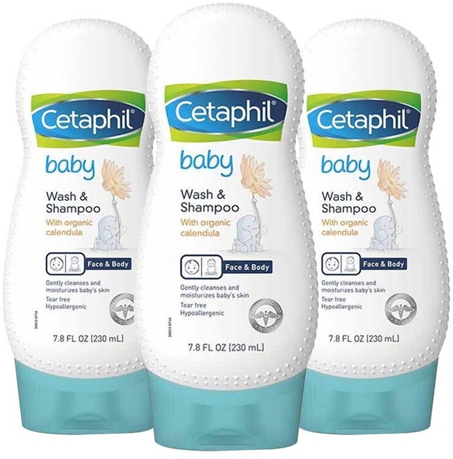 세타필 키즈 워시 & 샴푸 카렌듈라 함유, 3개, 230ml