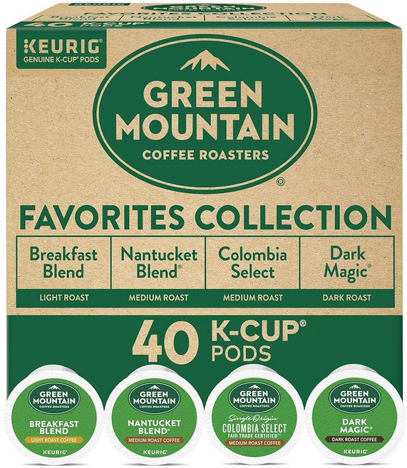 Keurig Green Mountain 커피 로스터 페이버릿 컬렉션 버라이어티 팩 1인용 커피 K컵 포드 40개, Favorites Collection, 40 Count (Pack of 1), 1