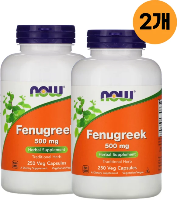나우푸드 호로파 종자 추출물 Fenugreek 페뉴그릭 500mg 250캡슐 2개, 250정 - 쿠팡