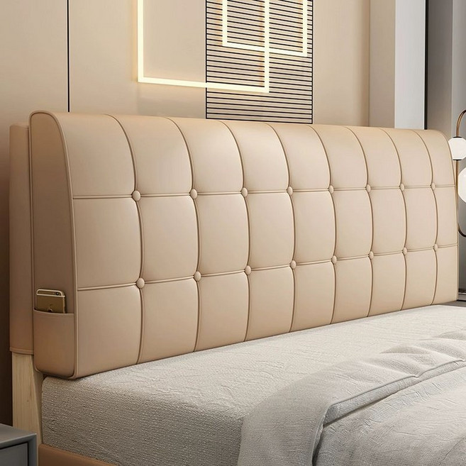 침대 헤드쿠션 머리 벽쿠션 헤드커버, 테크 패브릭 - 모니카 - 체크 패턴