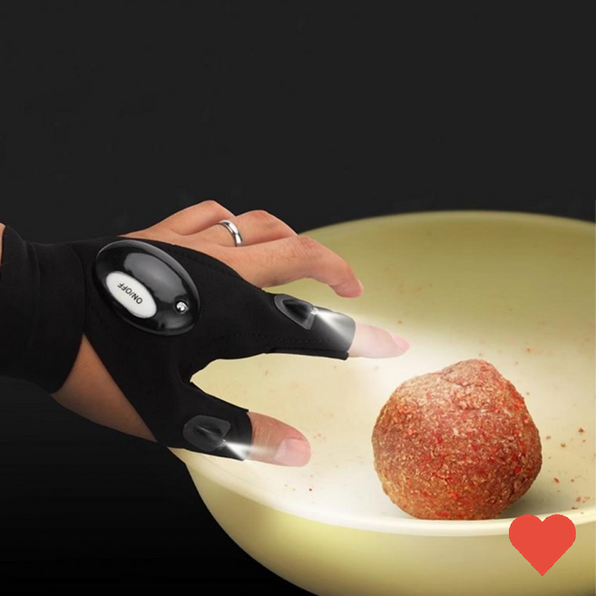 야간장갑 후레쉬 라이트도구 밤낚시 캠핑장갑 neo292, 오른손형, 블랙, 1개