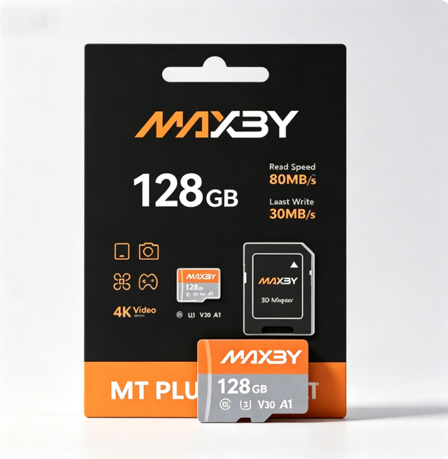 MAXBY 맥바이 메모리카드 128G 마이크로 SD카드 드론 블랙박스 CCTV 호환 메모리카드 4K촬영 U3 V30 A1 고속 TF메모리카드, 1개, 128GB