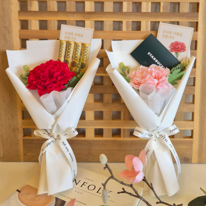 어버이날 카네이션 용돈꽃다발 돈꽃 한송이 스승의날 선물 도도베니, 핑크, 1개