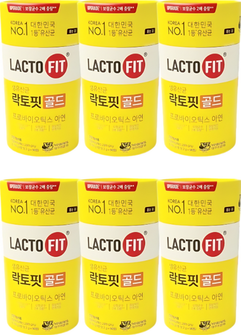 종근당건당 락토핏 생유산균 골드 프로바이오틱스, 100g, 6개