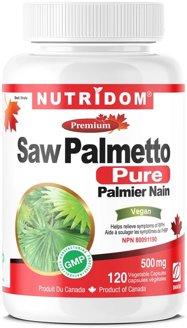 캐나다 뉴트리돔 쏘팔메토 500mg Pure Saw Palmetto 120베지캡슐, 120정, 1개 - 쿠팡
