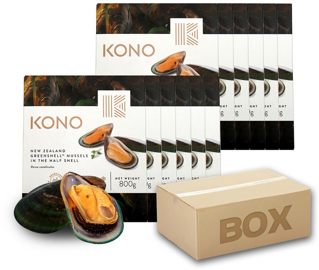 그린홍합 S사이즈 800g x12팩 1박스 뉴질랜드 그린뮤셀 냉동, 12개