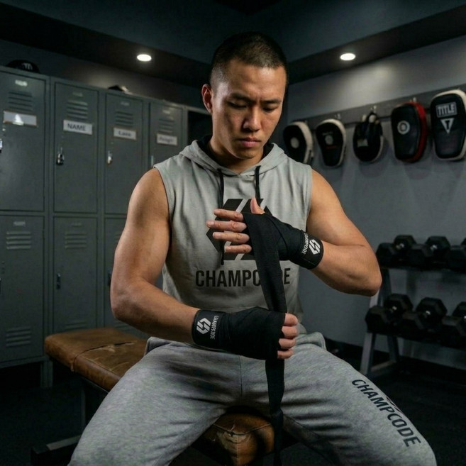 챔프코드 파이트타입 복싱 핸드랩, 1세트, 블랙