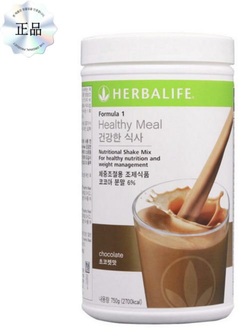 허벌라이프 단백질쉐이크 초코맛 Formula1 건강한 아침식사 다이어트쉐이크 체중조절쉐이크 휴먼라이프365 국내정품 빠른배송, 1개, 750g