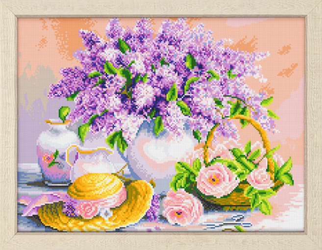 블링블링 캔버스형 보석십자수 (전용 액자 포함) 60x45cm, 1세트, 이벤트013 화이트오크(액자포함)