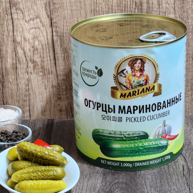 마리아나 오이피클 통조림 대용량 러시아식 먹거리, 1개, 3kg