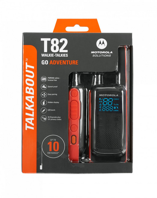 모토로라 T82 생활무전기 아웃도어 방수 LED 손전등 10km, 1개, T82레드 2대1세트