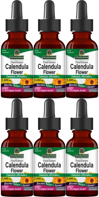 네이처스앤서 고흡수 카렌둘라 금잔화 꽃 1000mg 액상 액체, 6개, 30ml - 쿠팡