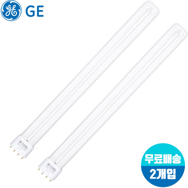 GE 삼파장 전구 이관 형광등 4핀 FPL 36Wx2개입 주광색백색전구색, 전구색, 2개