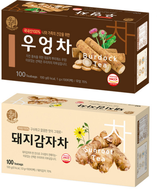 송원 돼지감자차 100T +우엉차 100T, 1개