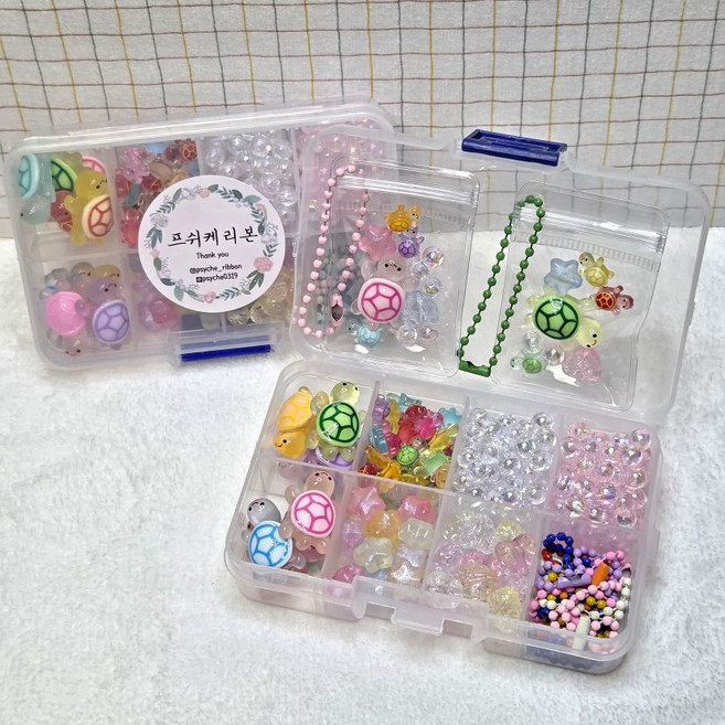 비즈 키링 만들기 DIY 키트 복댕이 행운 거북이 파우치 세트, 1개, 거북이키트