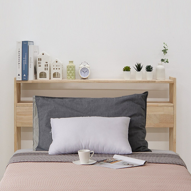 원목 침대 헤드보드 프레임 수납 선반 1000X900, 단품