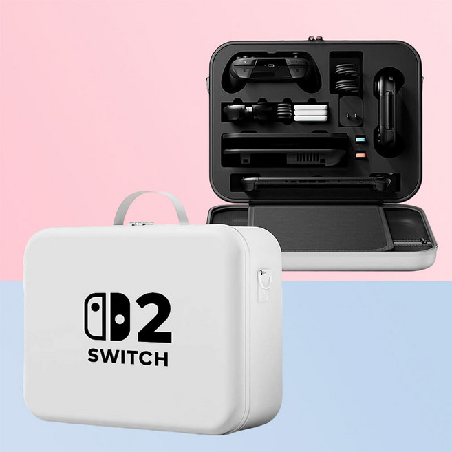 테테즈 닌텐도 스위치2 트래블 액션백 올인원가방 파우치 여행 캠핑 케이스, 1개, 화이트, 트래블액션백