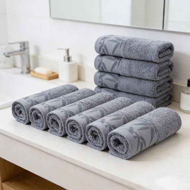 대형 명품 호텔수건 대나무 수건 샤워타올 6개 74X34m 비치수건 타월 바스 목욕 수건 물놀이 수영, 푸른