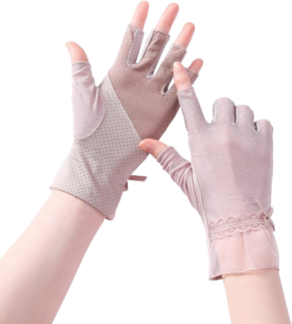 기쁘미네 자외선 차단 레이스 여성 등산 운전장갑