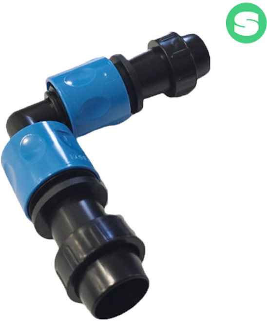 분수호스 4cm 연결소켓 원터치 T자 Y자 L자 분수호스부속, 분수4cm용 L자(원터치), 1개