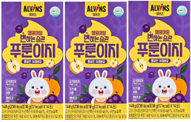 (임박특가) 엘빈즈 매일매일 변하는 습관 푸룬이지, 140g, 3개