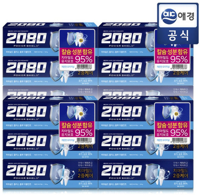 2080 파워쉴드 블루더블민트 120g x 12개 플러스(리뉴얼)