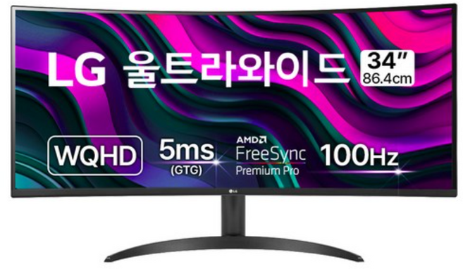 LG전자 WQHD 울트라와이드 모니터 방문설치, 86.4cm, 34WR50QK