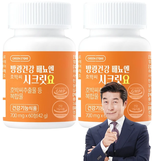 그린스토어 방광건강 배뇨엔 호박씨 시크릿요, 60정, 2개 - 쿠팡