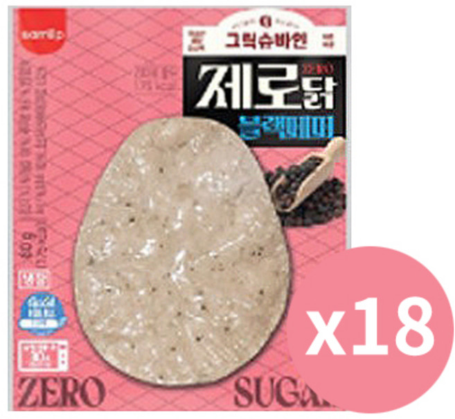 삼립 그릭슈바인 제로닭 블랙페퍼 80g x 18개 / 닭가슴살 스테이크