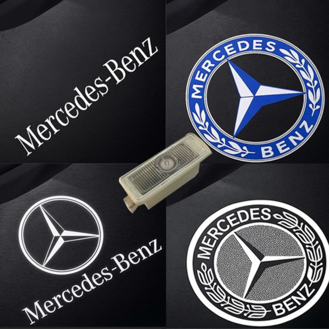 당일배송 벤츠 로고 구형CLA CLS 8K 석영렌즈 도어라이트 LED라이트 E C클래스 쿠페 카브리올레 더커진 유리각인로고 AMG 호환상품 W218 C117 퀄리티짱, 1세트, D-로고 이니셜