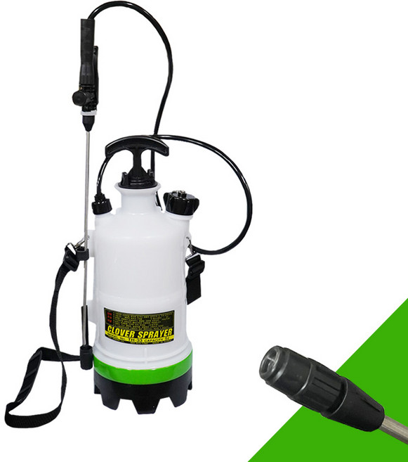 5리터 크로바 압축분무기 소독분무기 살균 방역분사기 원예 세차 압축 스프레이, 1개