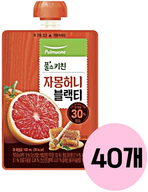 풀무원 풀스키친 자몽허니 블랙티 40p, 100ml, 40개