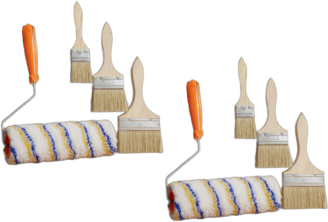 바른 다용도 페인트 붓 롤러 세트, 2세트