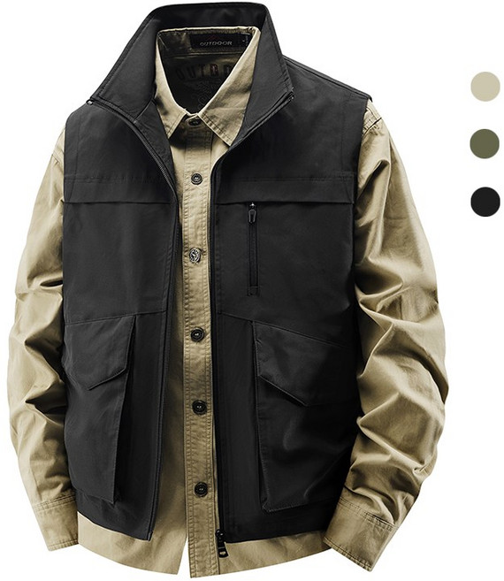 에쥬아 카고 조끼 집업 멀티포켓 작업복 아웃도어 방풍 자켓