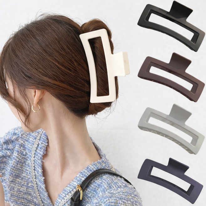 나엘 대형13.5 무광 사각 헤어집게핀 5종세트