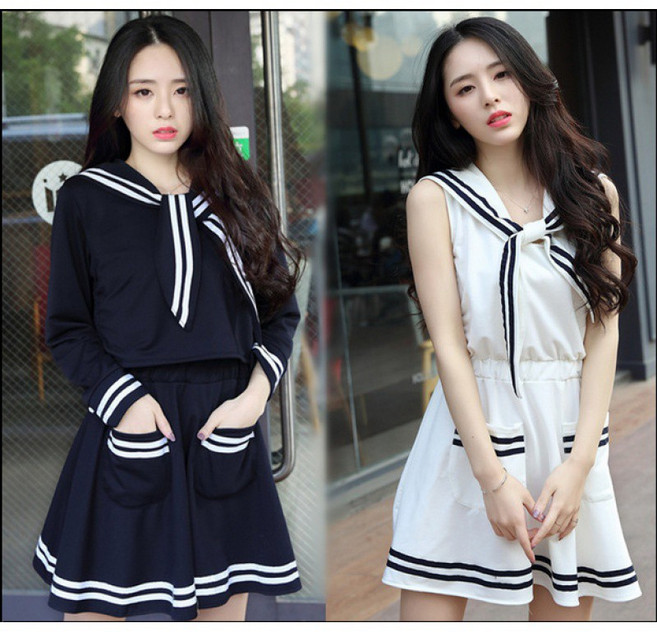 日系海軍學院風學生水手服