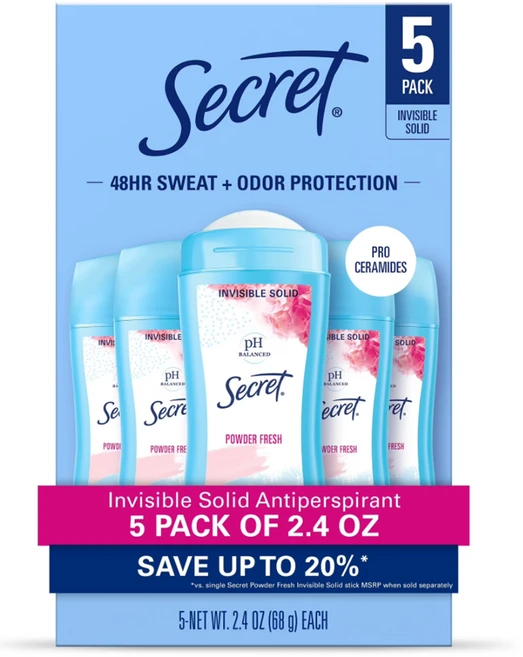미국당일발송 시크릿데오드란트 파우더향 5개입, 1개 - 쿠팡