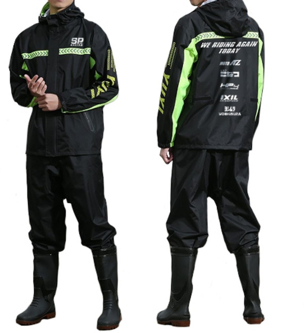 오토바이 기능성 방수 우비 상하의세트 SP RACING 레인코트