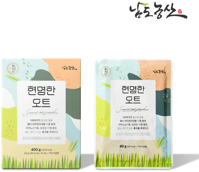 남도농산 현명한 오트쉐이크 40g 10포 / 국산 쉐이크 아침대용, 400g, 3개