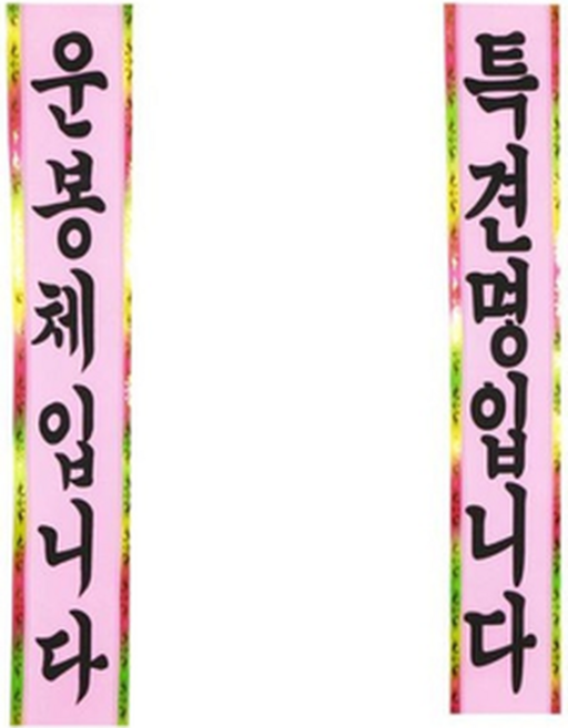 왕리본 결혼식 인간화환 리본 화환 [8종 생일 인간 파티 졸업식 결혼 화동 웨딩카 장식 꾸미기 이벤트], 레드리본 소형 - 운봉체, 1개